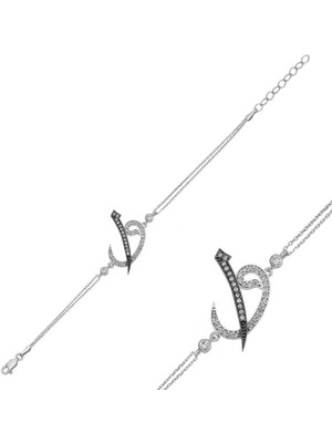 Bazarhane Gümüş Elif Vav Bayan Bileklik