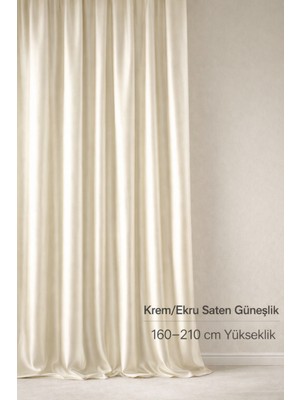 Shy Tekstil Lüks 1.sınıf Özel Dikim Elegance Krem-Ekru Saten Güneşlik 160-210 Yükseklik Aralığı