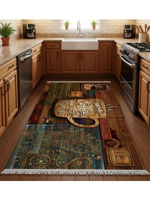 Coffee Time Dekoratif Mutfak Halısı