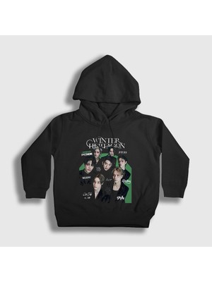 Presmono Unisex Çocuk Siyah Winter Heptagon K-Pop Got7 Kapüşonlu Sweatshirt