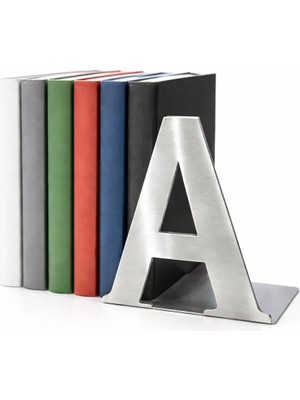 MetalFix Inox A Harfli Metal Kitap Desteği | Paslanmaz Çelik | Minimal Masa & Kitaplık Dekoru