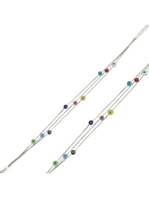 Bazarhane Gümüş Renkli Nazar Bayan Bileklik