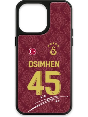 iPhone 14 Pro Max Uyumlu Galatasaray Victor Osimhen 3. Forma Imzalı Cam Lisanslı Telefon Kılıfı