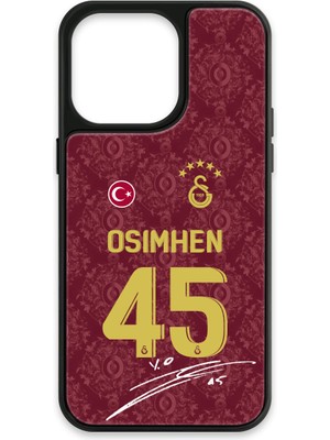 iPhone 15 Pro Max Uyumlu Galatasaray Victor Osimhen 3. Forma Imzalı Cam Lisanslı Telefon Kılıfı