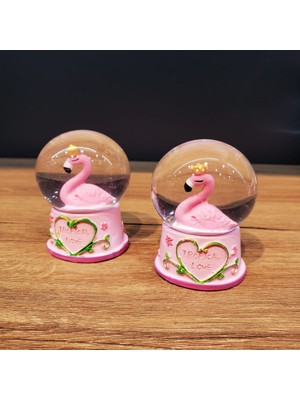  ıni ışıklı flamingo kar küresi