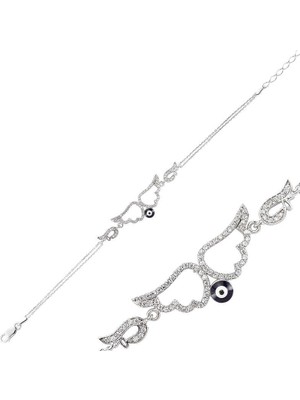 Bazarhane Gümüş Melek Kanadı Bayan Bileklik