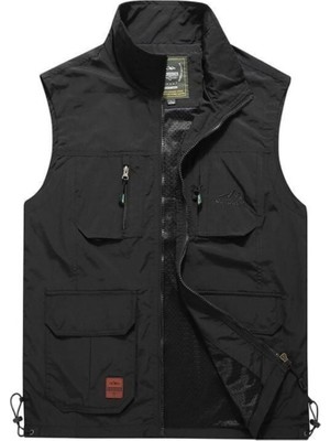 Sanalbolluk Içi Fileli Siyah Renk Outdoor Yazlık Yelek