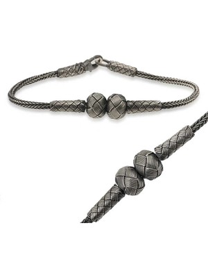 Bazarhane Gümüş Kazaziye Örgü Bileklik