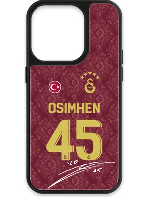 iPhone 15 Pro Uyumlu Galatasaray Victor Osimhen 3. Forma Imzalı Cam Lisanslı Telefon Kılıfı