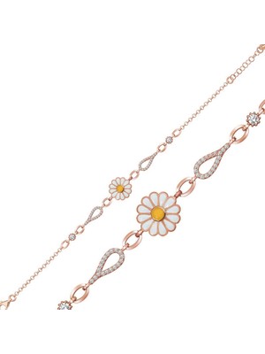 Bazarhane Gümüş Rose Papatya Kadın Bileklik