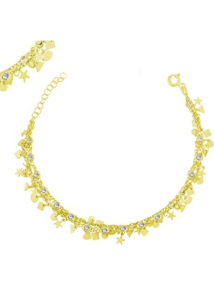 Bazarhane Gümüş Gold Şans Bayan Bileklik