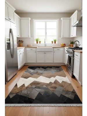 Deri Görünümlü Tasarım Modern Halı Dekoratif Kilim