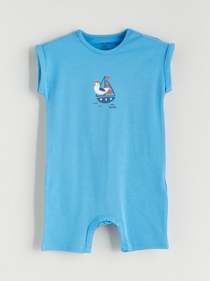 Lc Waikiki Yeni Sezon Bisiklet Yaka Baskılı Erkek Bebek Tulum