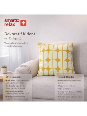 Smarto Relax Içi Dolgulu Kırlent 45X45 cm Kare – Salon & Berjer Kırlenti