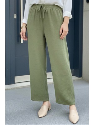 İmaj Butik Haki Bol Paça Ayrobin Pantolon