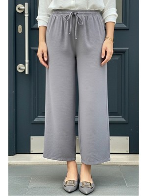 İmaj Butik Gri Bol Paça Ayrobin Pantolon