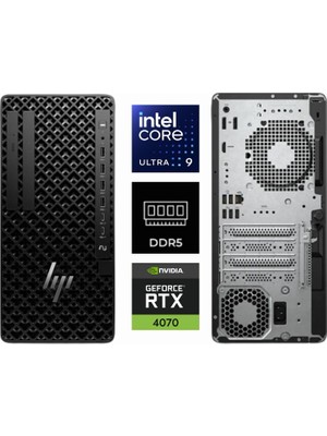 Hp Ws Z1 G1I Ultra 9 285K B34JSES-K0325 96GB 1tb+1tb Rtx 4070 12GB W11PRO Masaüstü Iş Istasyonu