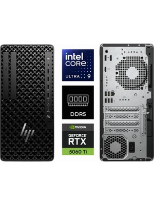 Hp Ws Z1 G1I Ultra 9 285K B34JSES-K0210 128GB 2tb+2tb Rtx 5060 Ti 16 GB W11PRO Masaüstü Iş Istasyonu