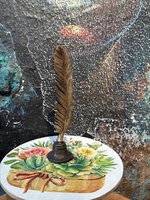 El Boyaması Polyester Tüy 27 x 6 x 6