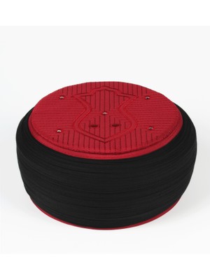 Sarıkhane Namaz Sarığı - Siyah Kumaş - Bordo Takke - Yuvarlak Sarım - Nâli Şerif - 5 Metre