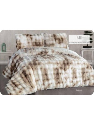 Golden Home Ceyline Tavşan Tüyü Yatak Örtüsü Tek Kişilik Nil Kahve