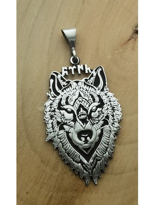 Canka Kurt Başı Gümüş Kolye Ucu