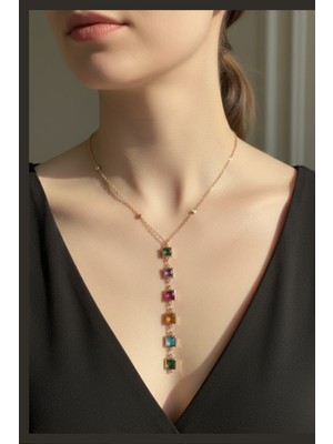 Norayn Kadın Altın Renk Çelik Italyan Ezme Zincir Kolye Kararmaz Minimalist Yassı Model