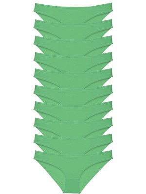 Marsilyan 10 Adet Süper Eko Set Likralı Kadın Slip Külot Yeşil