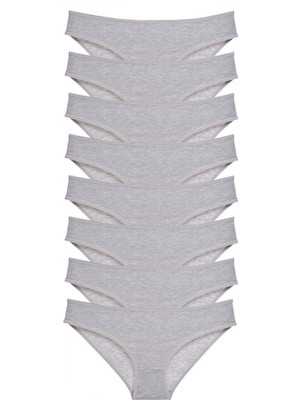 Marsilyan 8 Adet Süper Eko Set Likralı Kadın Slip Külot Gri