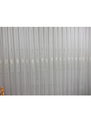 Nivemes Home Nivemeshome Elisya 3812 Gümüş Işıltı 1/2,5 Pileli  Bambu Tül Perde