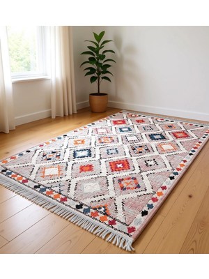 Renkli Baklava Desen Modern Halı Dekoratif Kilim