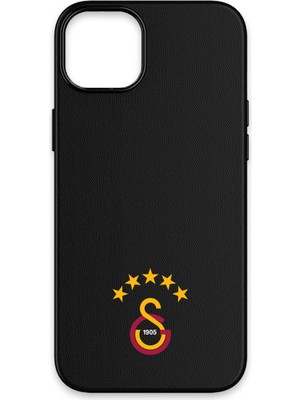 iPhone 15 Uyumlu Galatasaray 5 Yıldız Arma Deri Magsafe Lisanslı Telefon Kılıfı