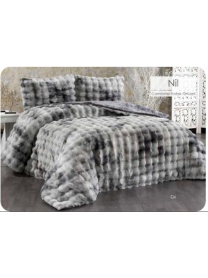Golden Home Ceyline Tavşan Tüyü Yatak Örtüsü Tek Kişilik Nil Gri