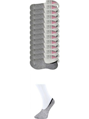 Marsilyan Gri Kadın Babet Çorap 12 Çift