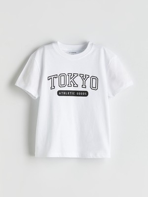 Lc Waikiki Yeni Sezon Bisiklet Yaka Baskılı Erkek Çocuk Tişört