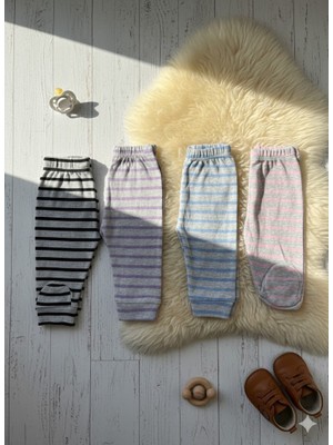 Gmn Collection Bebek Renkli Çizgili Alt Pijama Seti