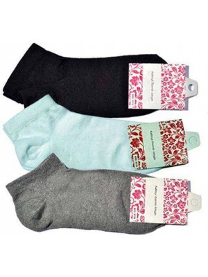 Marsilyan Siyah Gri ve Beyaz Kadın Bilek Çorap 3 Çift