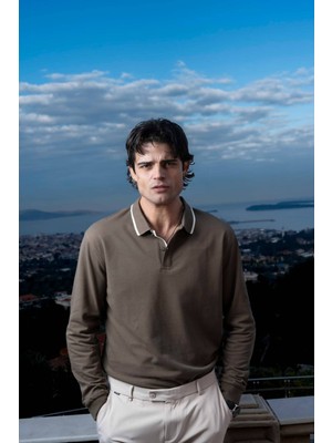 Erkek Basic Polo Yaka Çizgi Detaylı