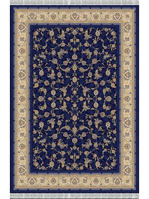 Woolen Halı Wolen Halı Ottoman Yumuşak Viscon Halı 5257 Mavi