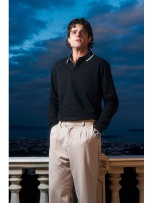 Erkek Basic Polo Yaka Çizgi Detaylı