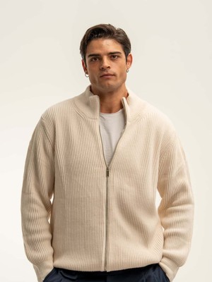 Erkek Fermuarlı Triko Hırka