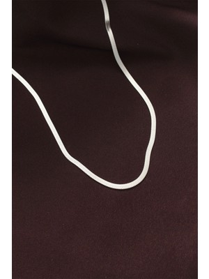 Shoplet Buğz 316L Çelik Gümüş Renk 60 cm Italyan Zincir Kolye