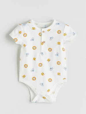 Lc Waikiki Yeni Sezon Baskılı Erkek Bebek Çıtçıtlı Bodysuit