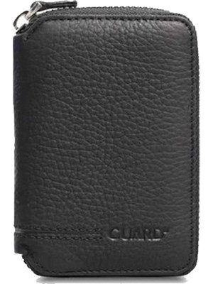 Guard 796 Siyah Fermuarlı Hakiki Deri Mini Erkek Cüzdan
