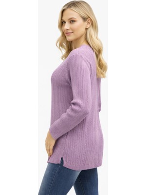 Stilmony Kadın V Yaka Triko Esnek Anne Mevsimlik Kazak