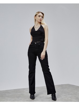 Bejna Kadın Yüksek Bel Wide Leg Geniş Paça Jean