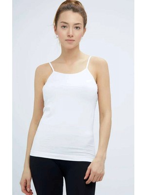 Marsilyan Elite Life Kadın Ip Askılı Iz Yapmaz Uzun Beyaz Atlet 846