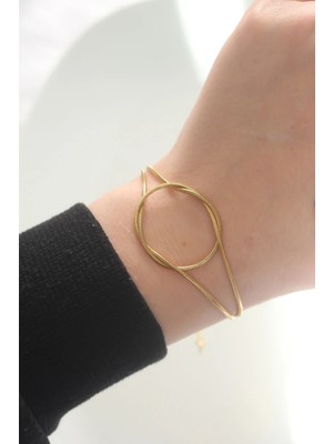 Shoplet Buğz 316L Çelik Gold Renk Düğüm Model Bileklik