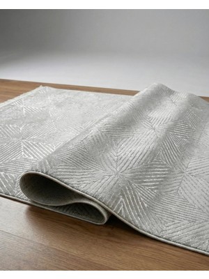 Deffino Home Krem Saten Bambu Ince Sık Dokuma Parlak Yüzey Kaymaz Özel Kesme Salon Koridor Halı Yolluk