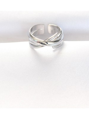 Shoplet Buğz Kalın Silver Renk Ayarlanabilir Yüzük